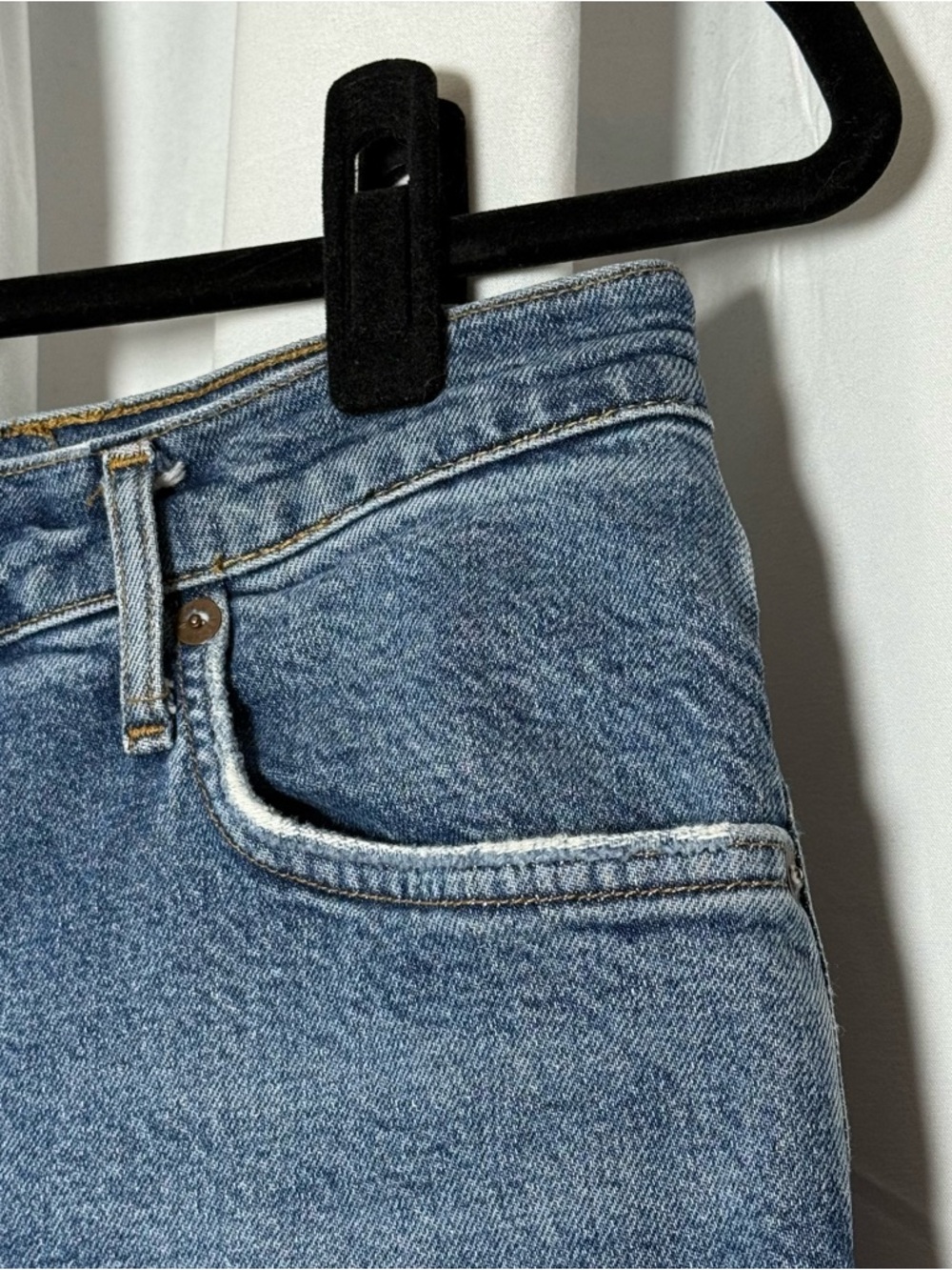 AGOLDE Riley Cropped Jeans High Rise Straight Leg Button Fly 31 - Picture 8 of 16